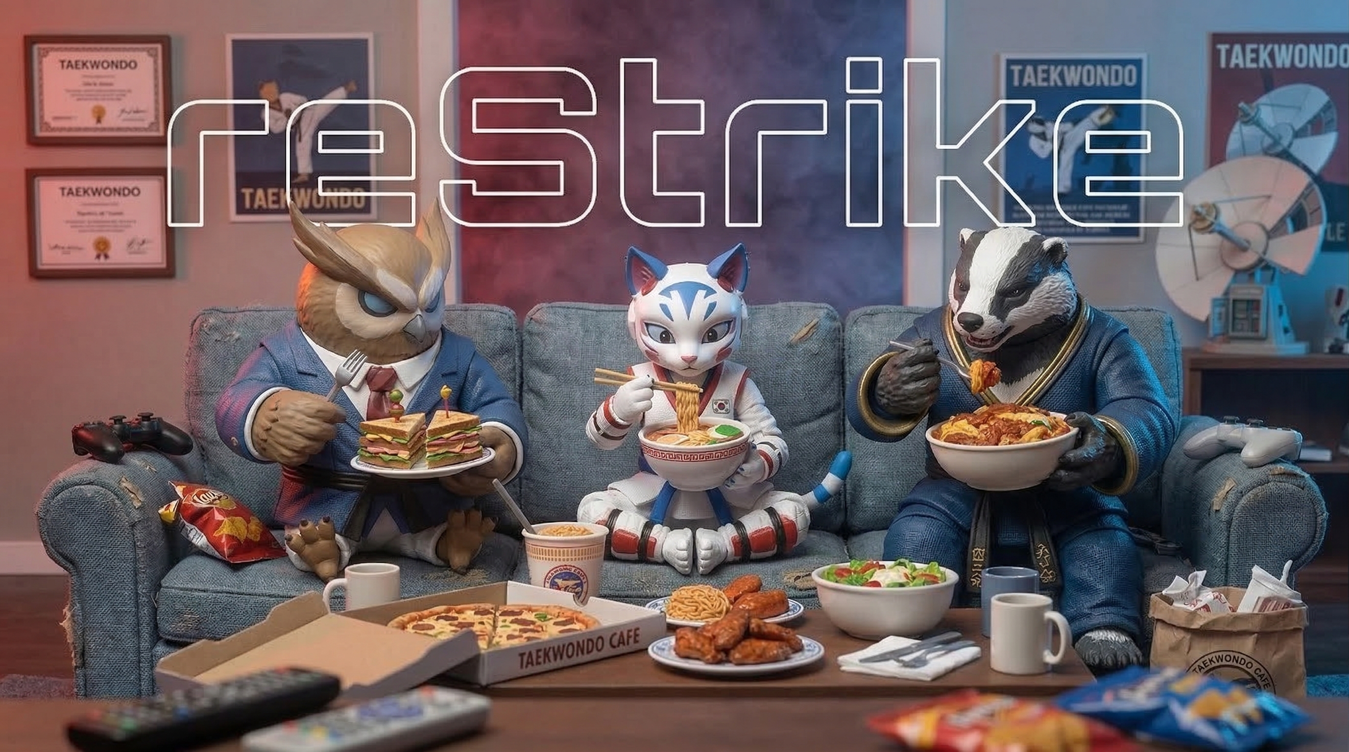 Mascots on a break
